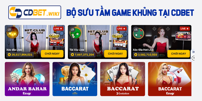 Bộ sưu tập tựa game cực khủng tại Cdbet